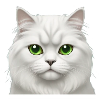 White and gray Persian cat with green eyes sticker