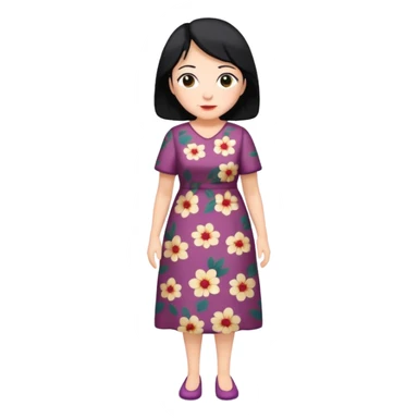 grandmother with black hair full body sticker