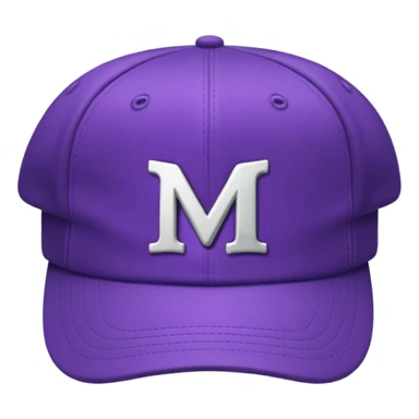 purple cap with letter m on it sticker