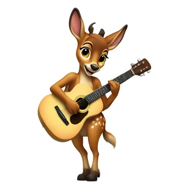 Bambi playing guitar sticker