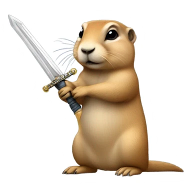 Prairie dog with a sword  sticker