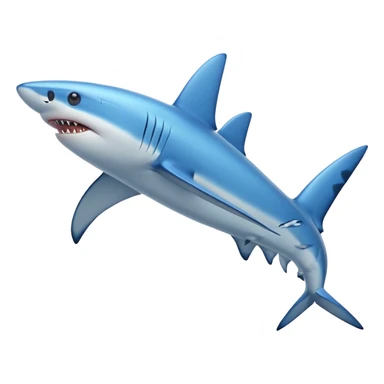blue shark swimming sticker