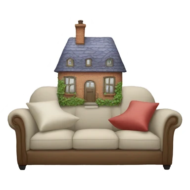 house made of pillows on the sofa sticker