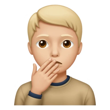 Silent face, shushing sticker