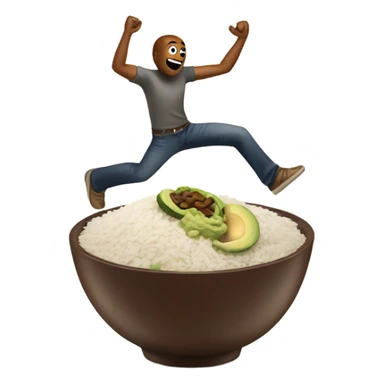 Man dancing on a chipotle bowl with guac  sticker