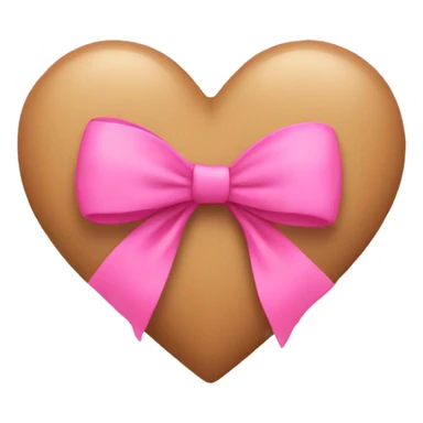 Tan heart with pink bow sticker