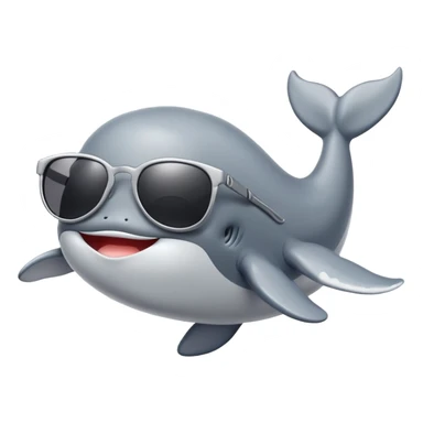 Little whale wearing sunglasses sticker