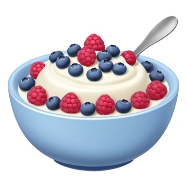 Yogurt bowl with raspberries and blueberries sticker