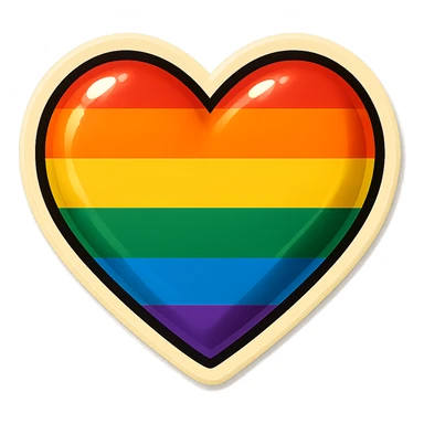 rainbow pride heart, no text sticker
