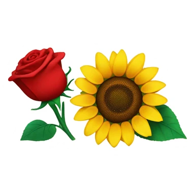 Sunflower and red rose sticker