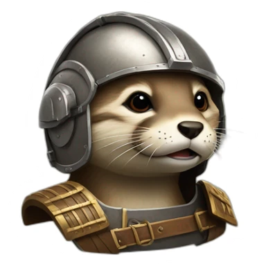 Loutre avec un casque de gladiateur sticker
