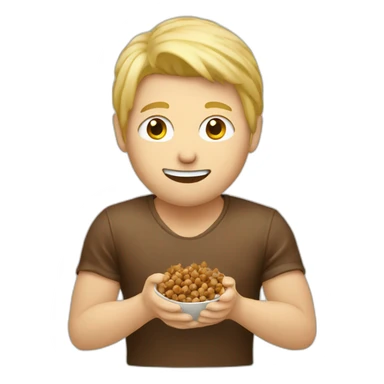 Blond man wiking eating hazelnuts sticker