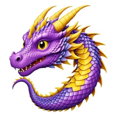 Purple and yellow dragon  sticker