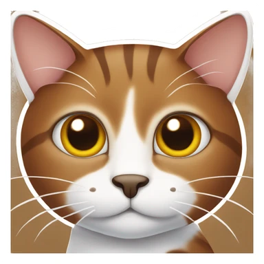 Brown Cat with big ears and white nose  sticker