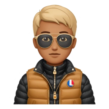 LV sluneční brýle a Moncler vestu sticker