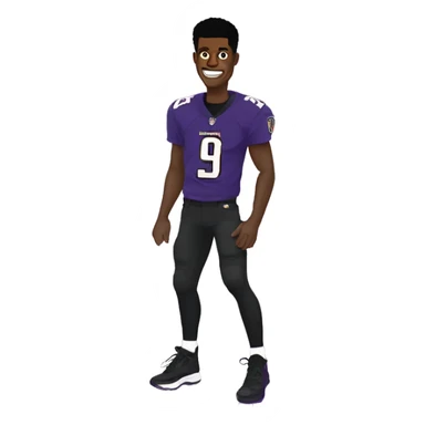Lamar Jackson with brown on his pants sticker