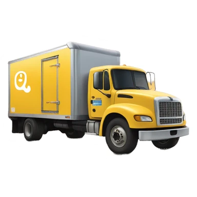 a refrigerated yellow truck by the sunset sticker