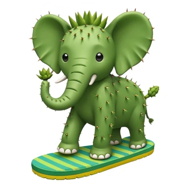 A cactus elephant wearing flip flops sticker