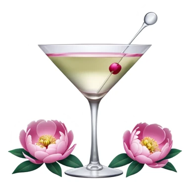 Martini with peonies sticker