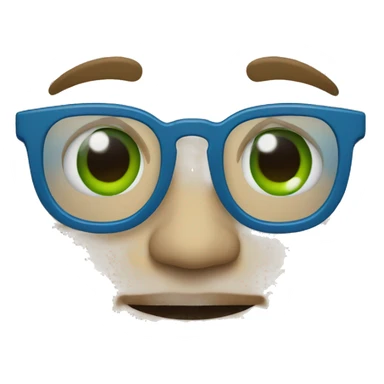 face whit blue and green glasses sticker