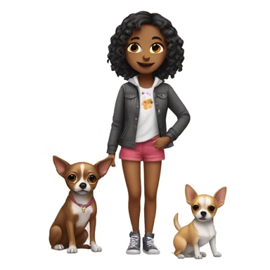 Girl with chihuahua  sticker