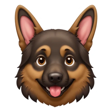 cartoon style dark German Shepherd dog with its tongue hanging out long sticker
