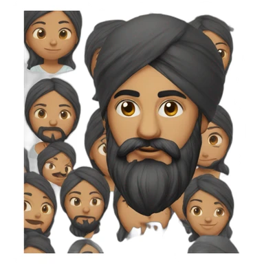 a portrait of a 14 year old sikh sticker