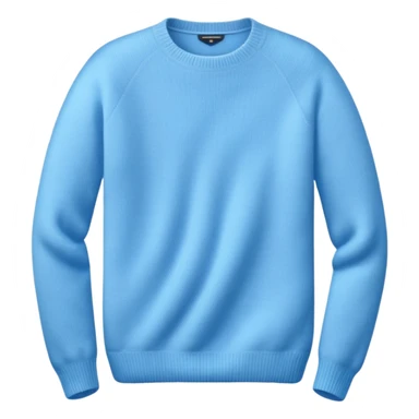sky-blue sweater with light fabric folds and soft shading, casual style, Knitten. sticker