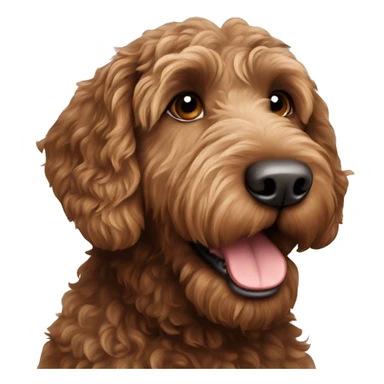 Brown labradoodle  sticker