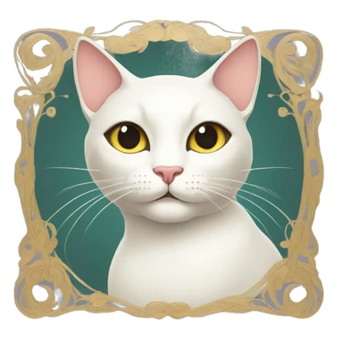 cat style art-nouveau très travaillé sticker