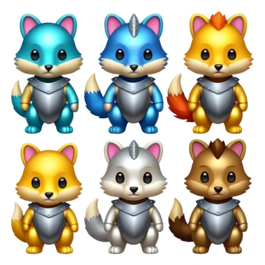 armored cute animals sticker