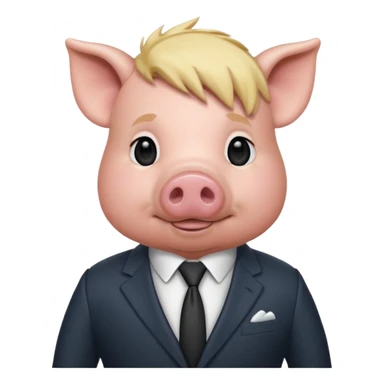 pig blonde with suit sticker