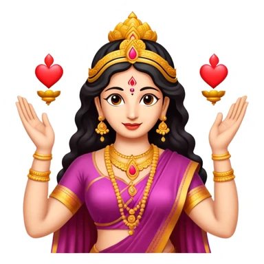 hindu goddess lakshmi sending heart with two hands together sticker