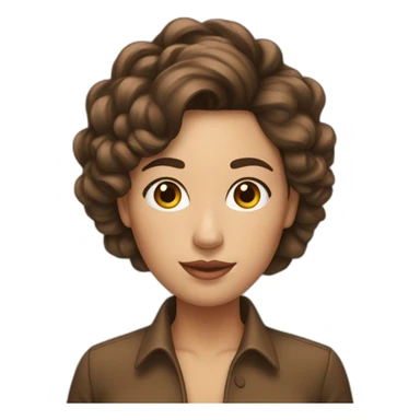 femme aux cheveux brun avec un chinion sticker