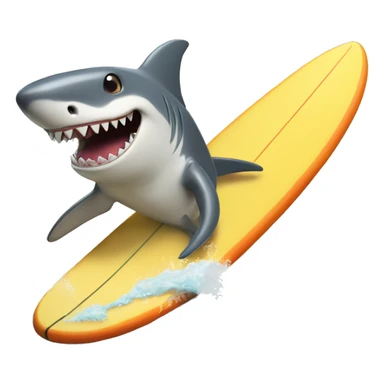 Surfboarding shark  sticker