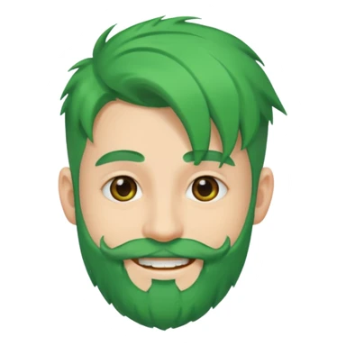 green hair and beard man sticker
