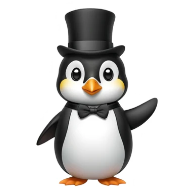 Penguin with top hat  sticker