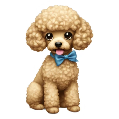Mini poodle with bow sticker