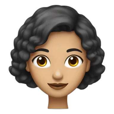 Mujer con ojos chinos cabello negro largo sticker