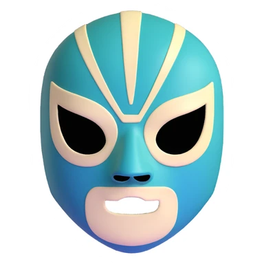 forest green, cream, and Carolina blue luchador mask sticker