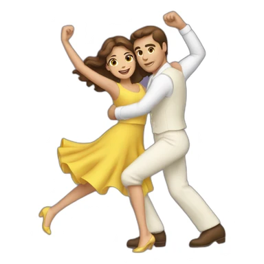 brown hair couple dancing jive sticker