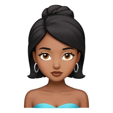 Black hair brown skin girl strapless sticker