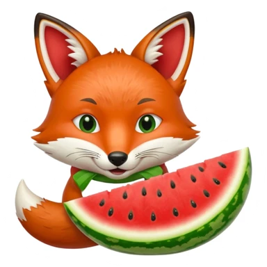 fox eating watermelon sticker