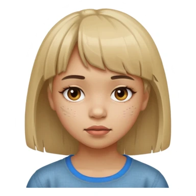 menina com a cara arranhada e franja sticker