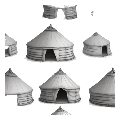 yurt monochrome detailed sticker