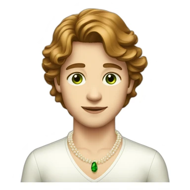 Posh-boy-with-pearl-necklace-and-green-eyes-and-brown-hair sticker