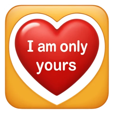"I am only yours" Words in a heart sticker