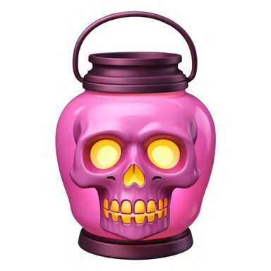 pink skull lantern sticker