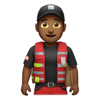 Cooper delivery man in black and red clothes sticker