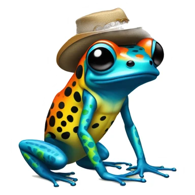 poison arrow frog with hippie outfit sticker